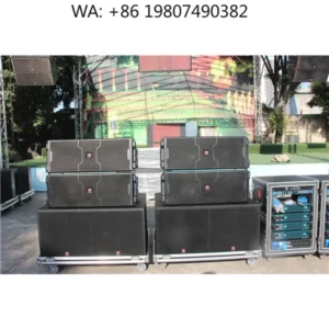 Single 12-inch Three-Way Waterproof Line Array Speaker, Premium Wooden Audio System for Church and Outdoor Concert Stages
