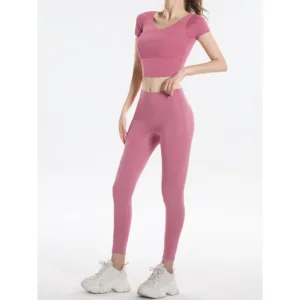 Quick Dry Set Sports Top With Built-In Bra Plus Size 2026 New Yoga Short Sleeve Morning Run Fitness Workout for women