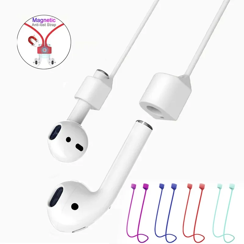 Magnetic Wireless Anti-Lost Silicone Earphone String For Apple AirPods Pro 3 2 1 Huawei Wireless Bluetooth Headphone Neck Strap